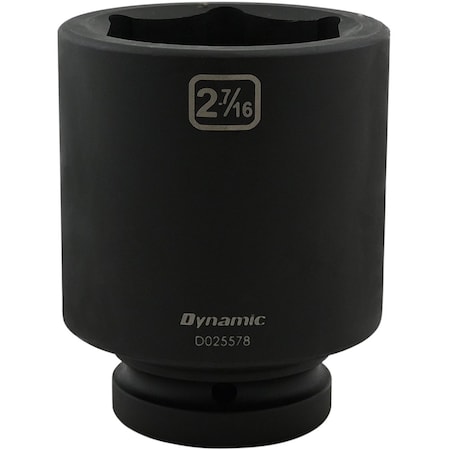 Dynamic 1" Drive Deep Socket, Black Phosphate, Tools 2-7/16" X 1" Drive, 6 Point Deep Length D025578